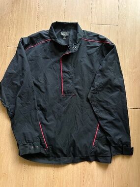 Snake Eyes Lined Windbreaker 1/2 Zip Snap Men S Black Performance *See Note*